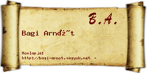 Bagi Arnót névjegykártya